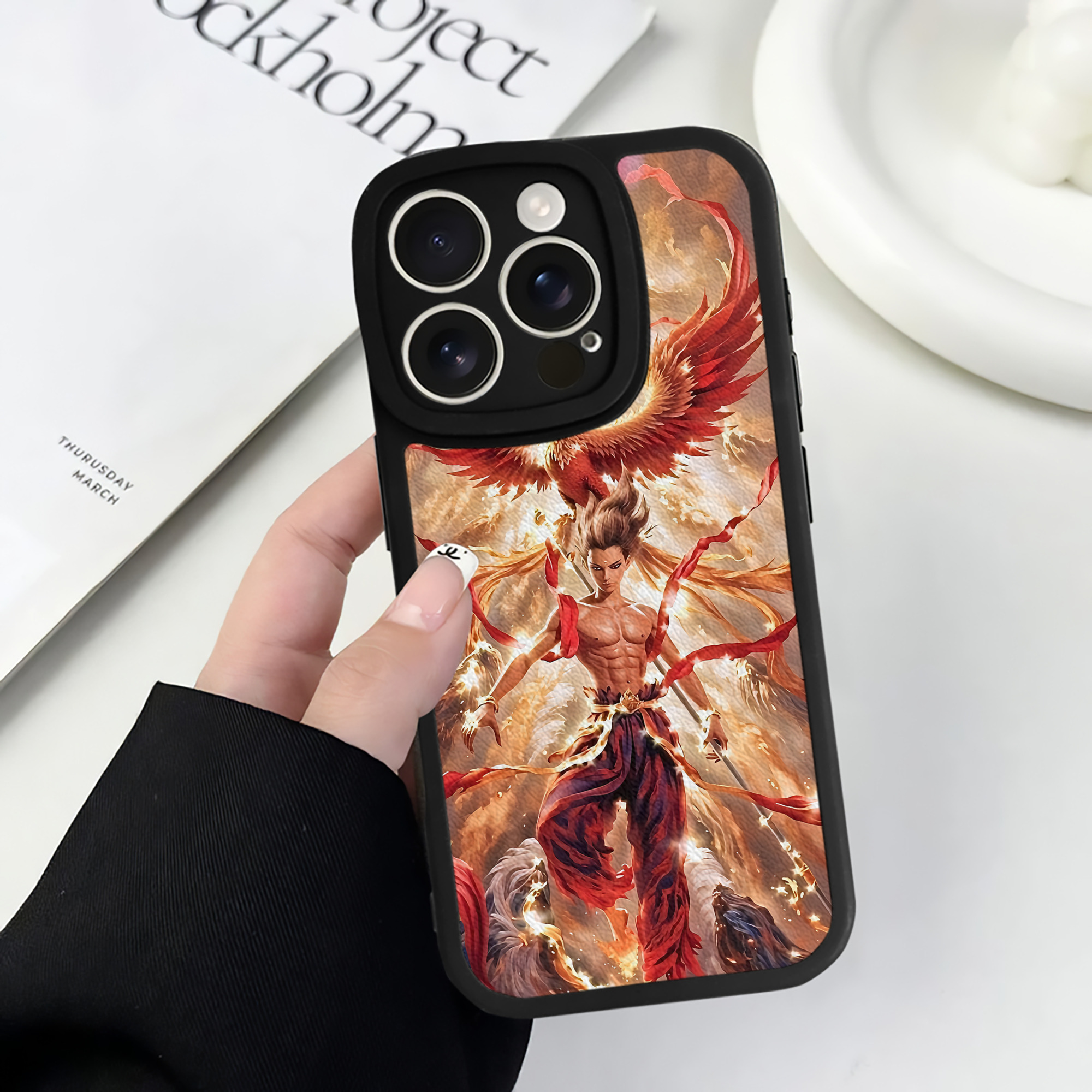 （画像用） Ne Zha 2 ナタ 魔童の大暴れ 【iPhone 16シリーズ対応】シリコンスマホケース（レザー調） 材質：シリコン